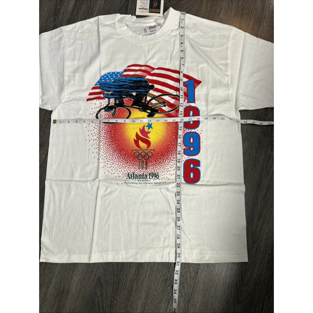 Vintage 1996 Atlanta Olympics Coca Cola T Shirt XL Hanes NWT Bike Torch Flag